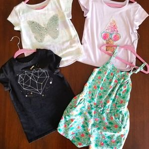 Girls 3 Top & Romper Pack Girls XS 4/5